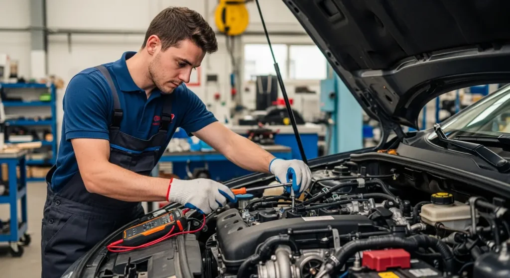 Provjera ispravnosti EGR ventila u dizelskom motoru pomoću dijagnostičkog uređaja i vizualnog pregleda radi smanjenja emisija i poboljšanja performansi.