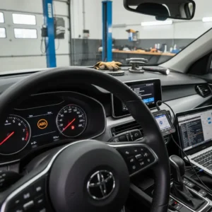 Upaljeno ABS svjetlo na instrument tabli, ilustracija najčešćih uzroka i dijagnostike, uz digitalne alate za online kupovinu auto dijelova.