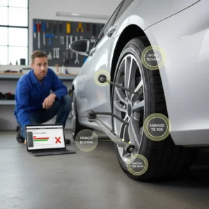 Automobil skreće u jednu stranu zbog problema s poravnanjem kotača, gumama ili kočnicama; otkrijte uzroke i rješenja za sigurniju vožnju.