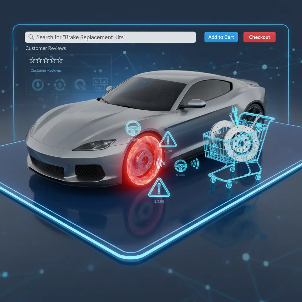 Mehaničar pregledava automobilsku kočnicu dok pokazuje na izgrebani i savijeni disk kočnice, naglašavajući znakove istrošenosti i potrebe za popravkom.