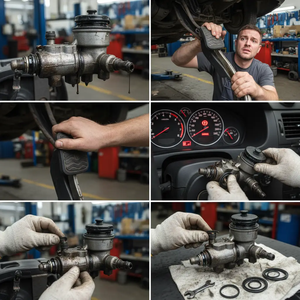 Simptomi lošeg glavnog kočionog cilindra uključuju mekani ili propadajući papučicu kočnice, curenje kočione tekućine i smanjenu učinkovitost kočenja, a za popravak je preporučljivo naručiti novi glavni cilindar putem online trgovine.