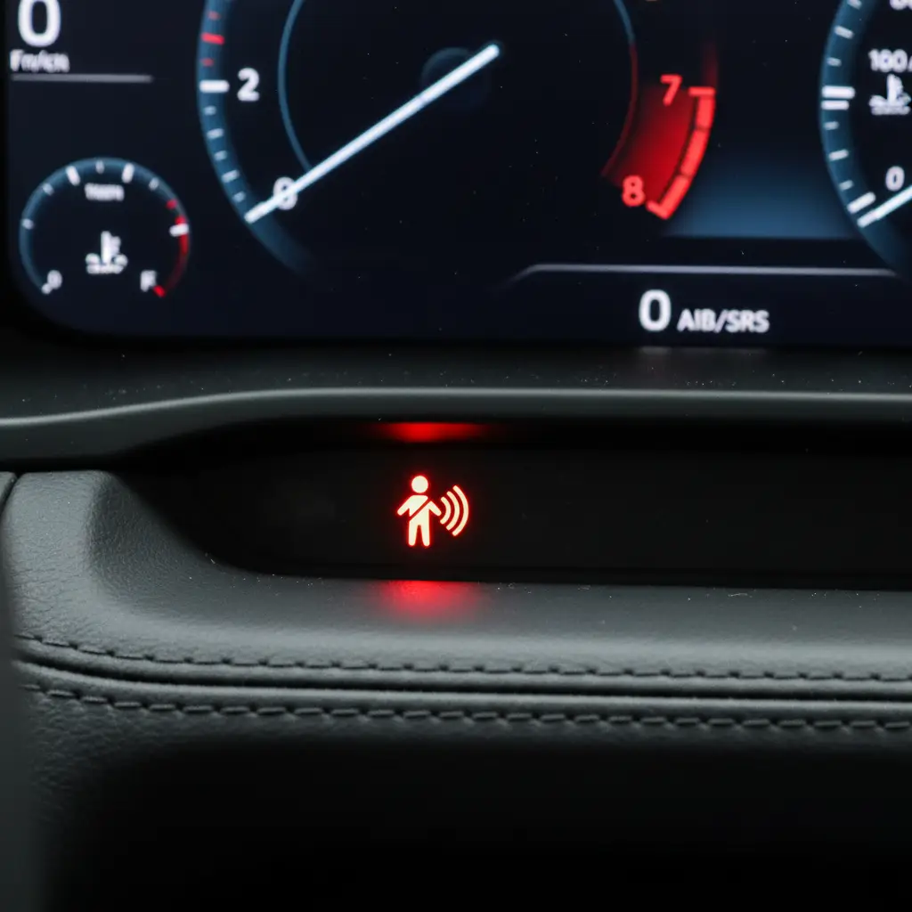 Airbag/SRS upozoravajuća lampica signalizira potencijalni kvar zračnog jastuka ili sigurnosnog sustava vozila i važno je provjeriti je prije online kupnje rabljenog automobila.