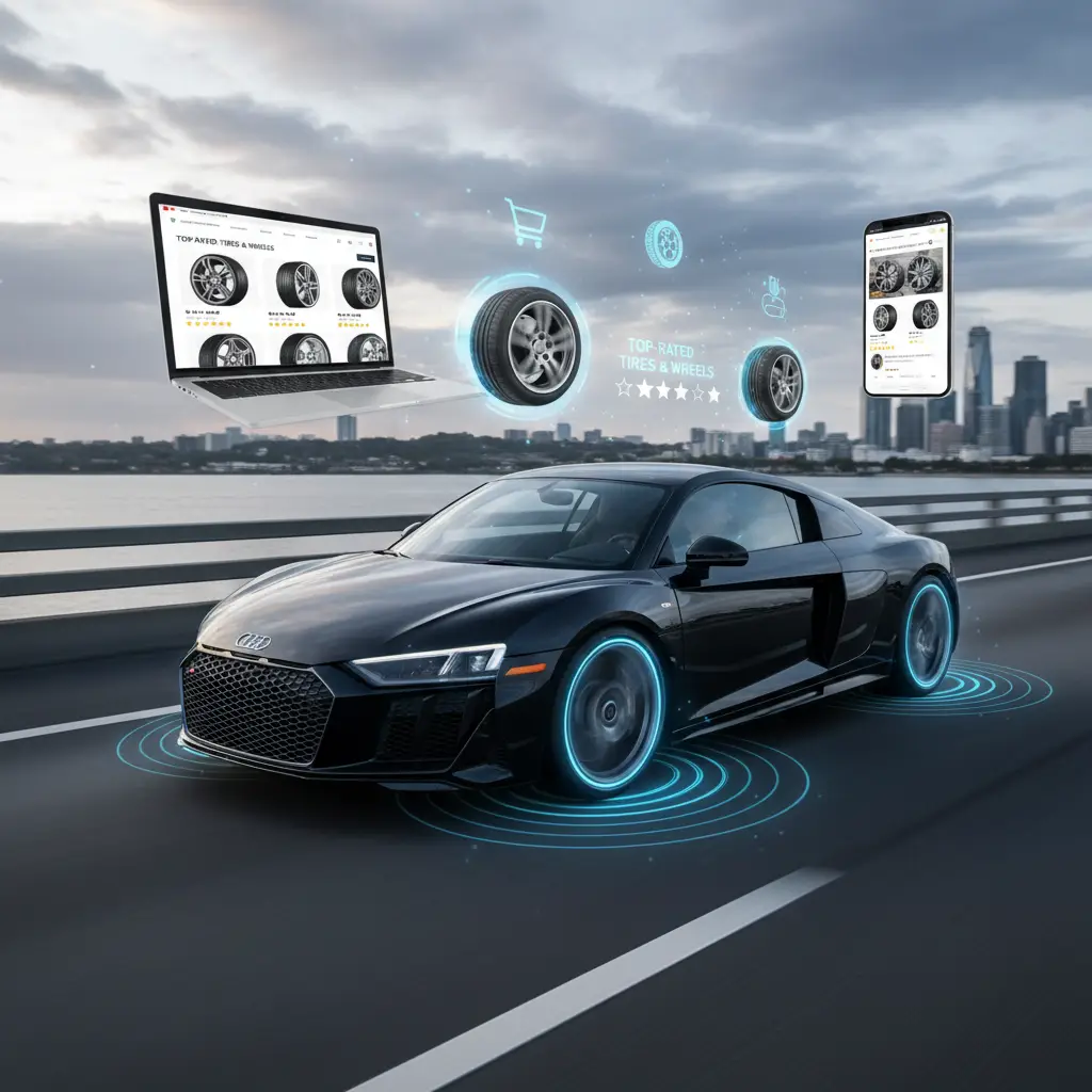 Automobil juri autocestom dok se kotači lagano zamućuju od brzine, a vozač na licu pokazuje zabrinutost zbog vibracija u volanu. U prvom planu vide se neispravne gume s neravnomjernim trošenjem.