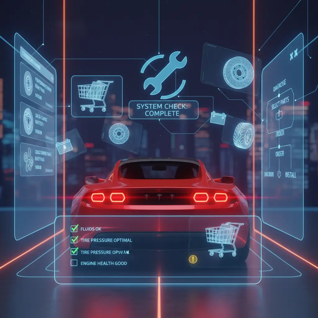 Automobilska stražnja svjetla neprestano svijetle, dok vozač pregledava pedalu kočnice tražeći uzrok problema.