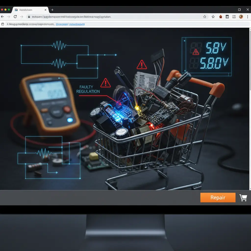 Automobilski voltmetar prikazuje nestabilan napon dok mehaničar provjerava regulator napona ispod haube vozila.