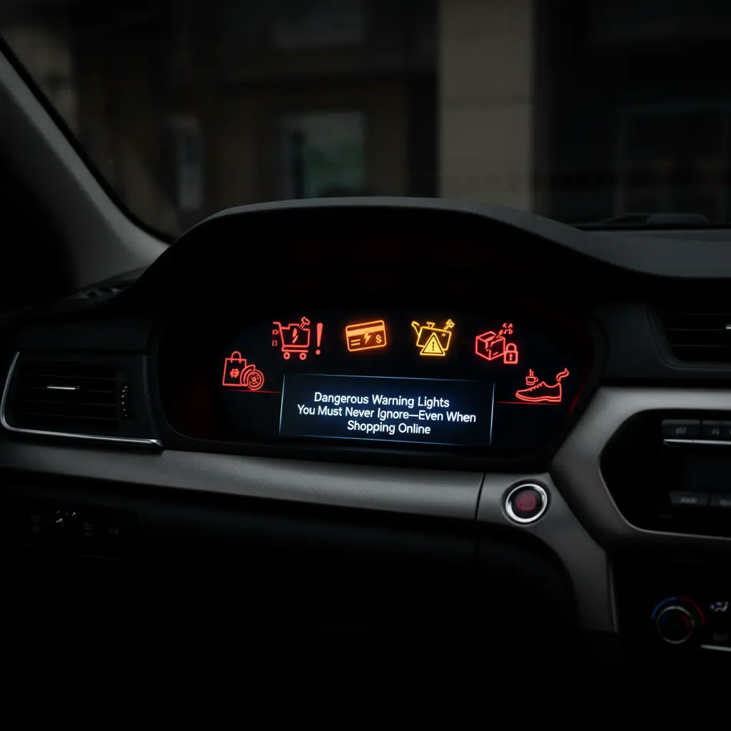 Crvena lampica za ulje svijetli na kontrolnoj ploči automobila, pokraj ikona za motor i kočnice, upozoravajući vozača na ozbiljne probleme.