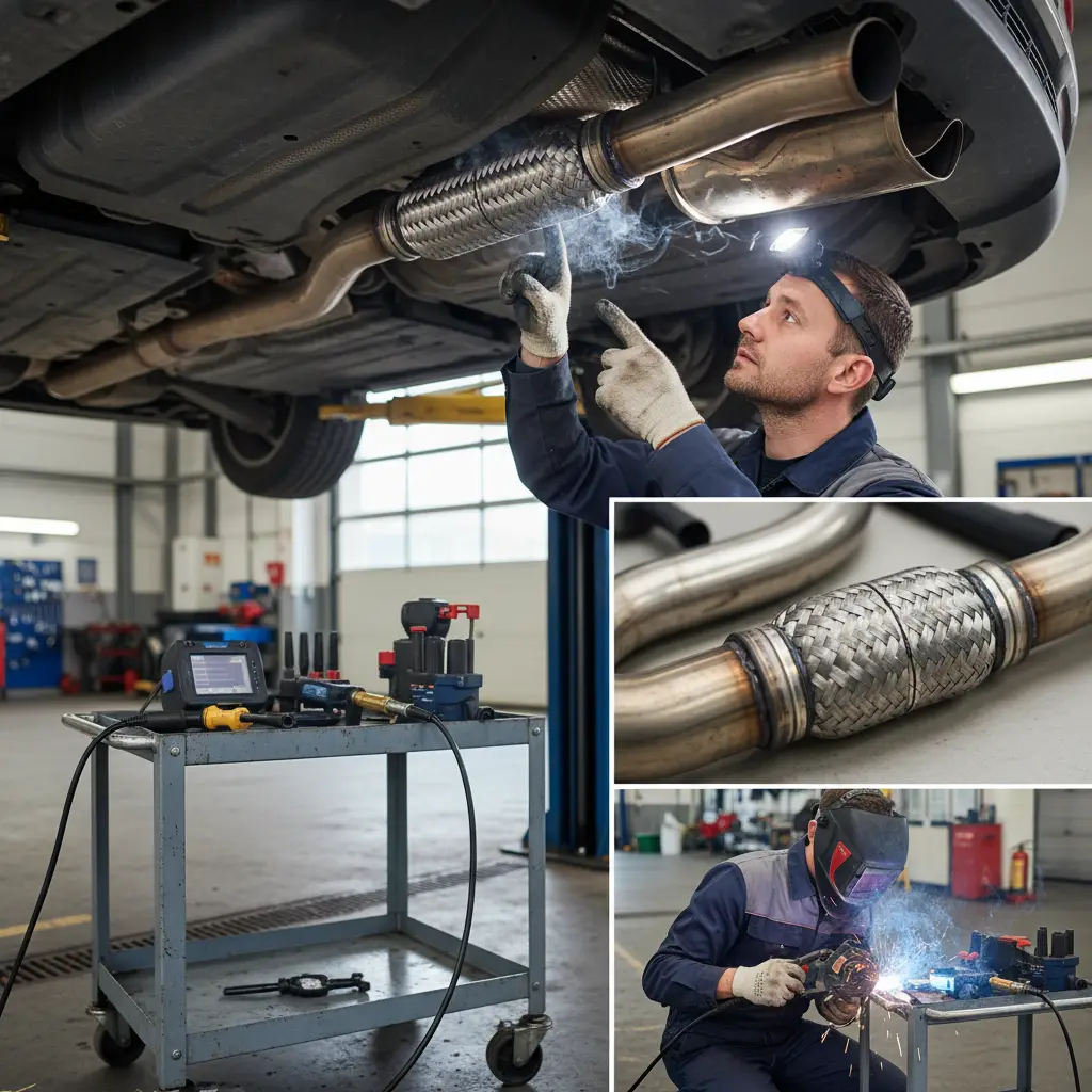 Dijagnosticiranje i popravak neispravne ispušne fleksibilne cijevi uključuje prepoznavanje pukotina ili curenja te zamjenu odgovarajućim novim dijelom koji možete pronaći u online trgovinama.