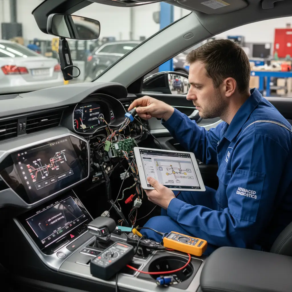 Dijagnosticiranje problema s automobilskim infotainment sustavima često uključuje rješavanje poteškoća poput zamrzavanja zaslona, neprepoznate Bluetooth veze ili problema s povezivanjem na online trgovine.