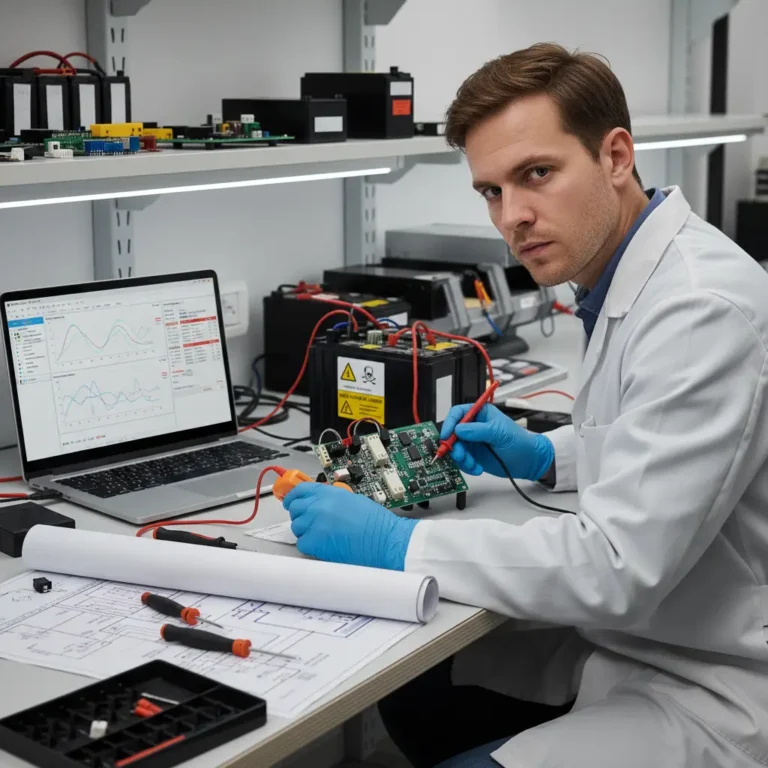 Dijagnosticiranje problema s neispravnim BMS-om tijekom online kupovine baterija, prikaz grešaka i alata za provjeru ispravnosti sustava.