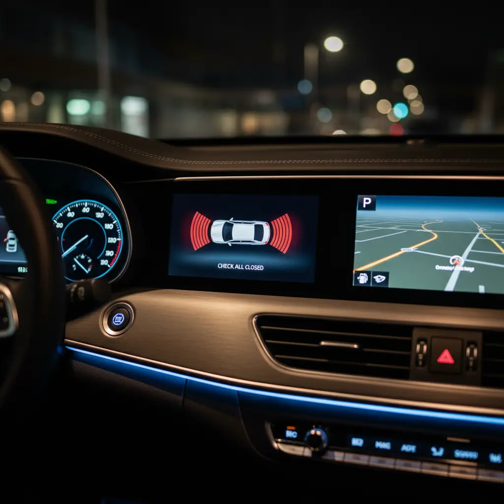 Indikator otvorenih vrata, haube ili prtljažnika prikazuje se na ekranu automobila tijekom online kupovine za dodatnu sigurnost korisnika.