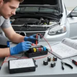 Dijagnosticiranje i zamjena neispravnog releja za svjetla uz online kupnju potrebnih dijelova; alati, auto i elektroničke komponente u fokusu.