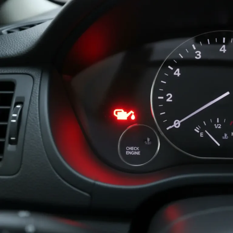 Svjetlo upozorenja pritiska ulja prikazano uz ikone online kupovine, simbolizira važnost održavanja vozila prilikom kupovine auto dijelova putem interneta.