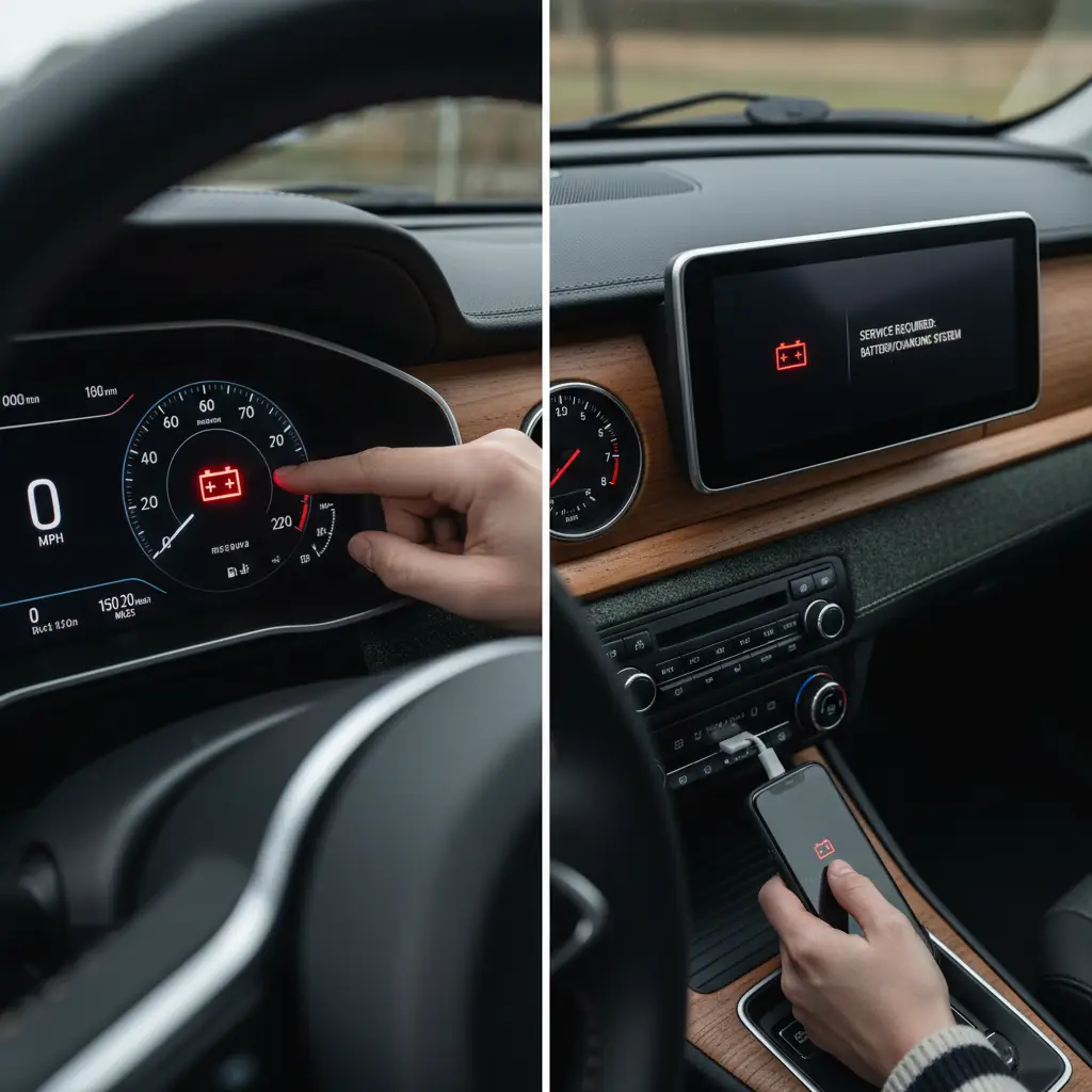 Lampica upozorenja za punjenje akumulatora signalizira vozaču da električni sustav vozila ne puni bateriju ispravno, što može biti važno pri online kupnji automobilskih dijelova.