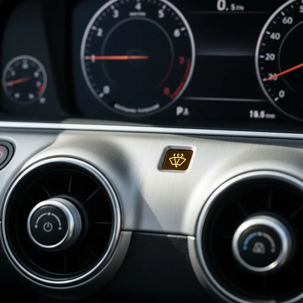 Lampica upozorenja za perilicu vjetrobrana na online trgovini auto dijelova, simbolizira potrebu za dolijevanjem tekućine.