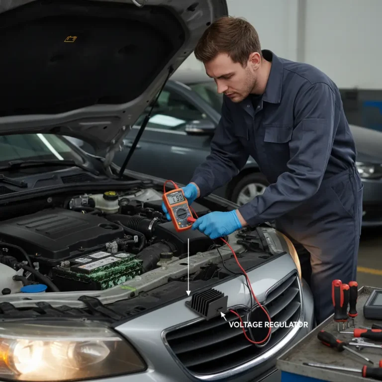 Simptomi lošeg regulatora napona: treperenje svjetala, slaba baterija, nestabilan rad motora—testiranje i popravak dostupni za online kupovinu.