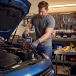 Testiranje akumulatora automobila kod kuće pomoću voltmetra, prikazano uz online narudžbu alata za testiranje baterije preko internetske trgovine.