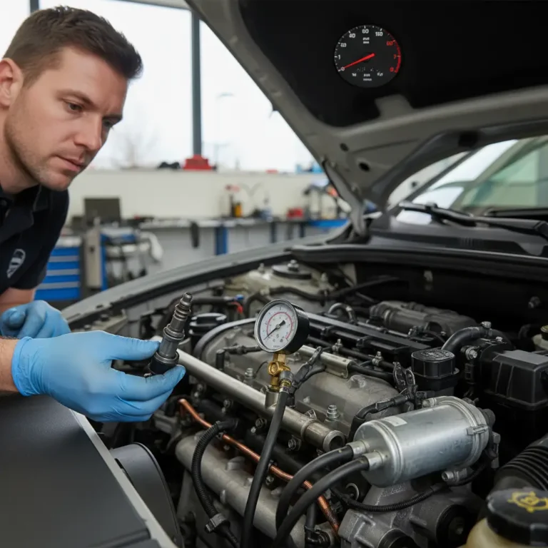 Automobil usporava pri ubrzanju zbog problema s gorivnim sustavom, ilustrirano tijekom online kupovine auto dijelova za popravak kvarova.