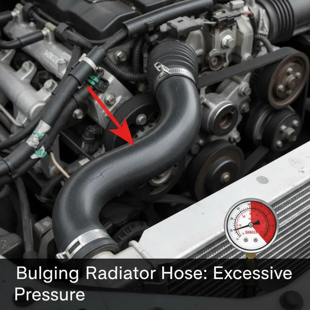 Znakovi prekomjernog tlaka u rashladnom sustavu uključuju curenje rashladne tekućine, napuhane crijeva i pregrijavanje, a uzroci mogu biti neispravan čep hladnjaka, začepljen termostat ili blokada u sustavu.